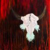 Buffalo Skull with Spirit: 36” X 48” Acrylic with paint flip