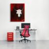 Buffalo Skull with Spirit and Red, Black Color Chair