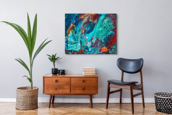 Morning Water Smoke 10 X 14 Acrylic Acrylic cut paint